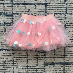 Baby Sara Pink Tulle Skirt with Polka Dots Size 12M